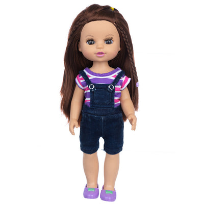 Brown Hair Girl Simulation Glue Doll Set
