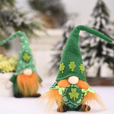 Little Doll Standing Green Leaf Gnome Ornament