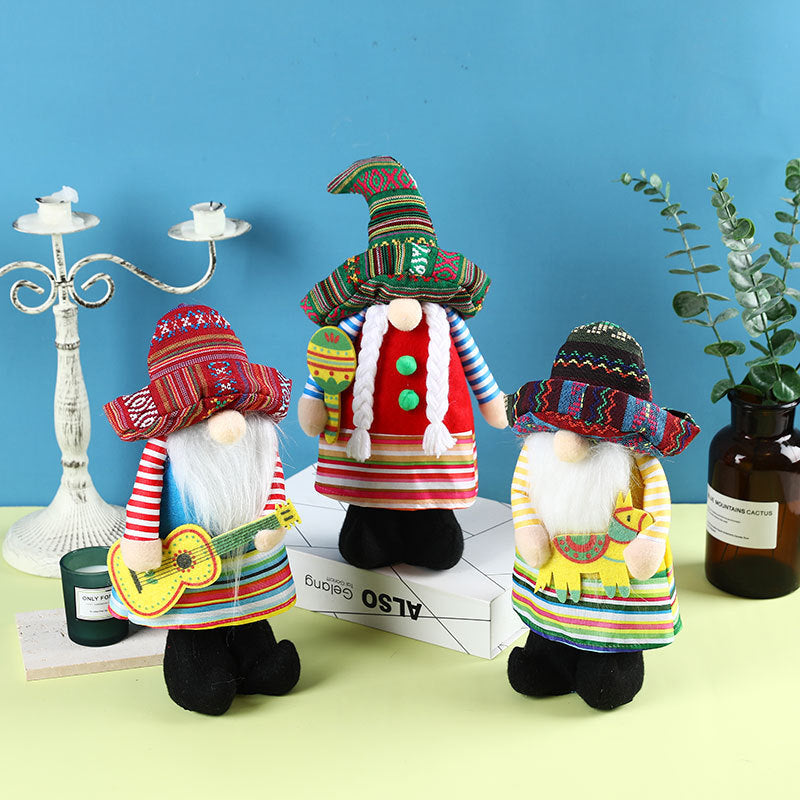 Mexican Carnival Sombrero Standing Musical Instrument Decoration