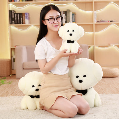 Cute Wang Xiaobai doll bow tie dog plush toy