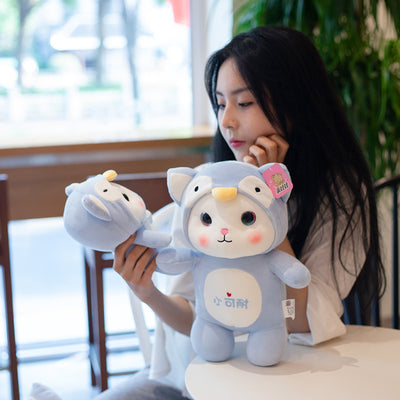 Soft cartoon standing cat doll