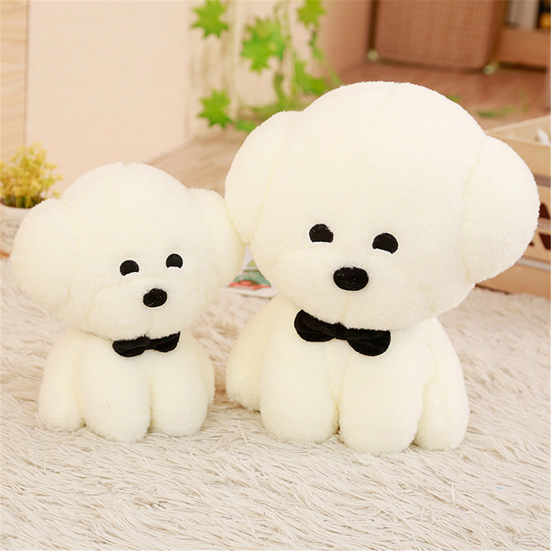 Cute Wang Xiaobai doll bow tie dog plush toy