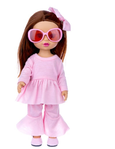 Brown Hair Girl Simulation Glue Doll Set