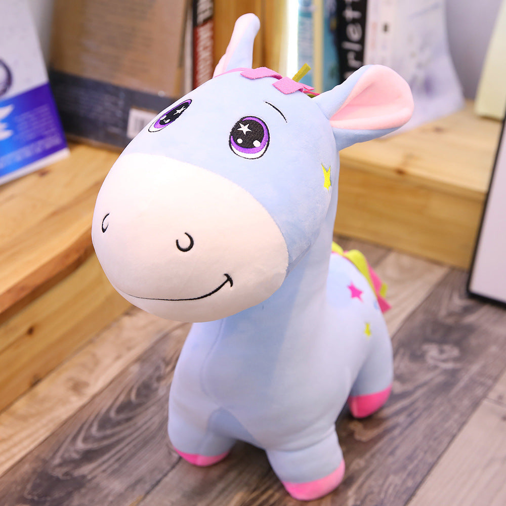 Colorful donkey plush toy ragdoll doll