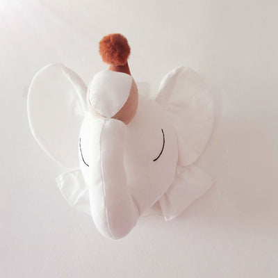 Creativity Plush Elephant Head Wall Ornament
