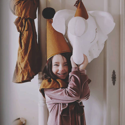 Creativity Plush Elephant Head Wall Ornament