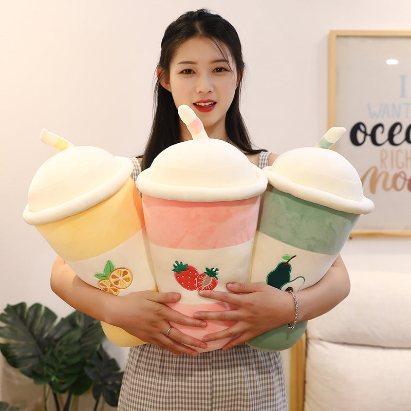 Cute Simulation Pearl Milk Tea Cup Plush Toy