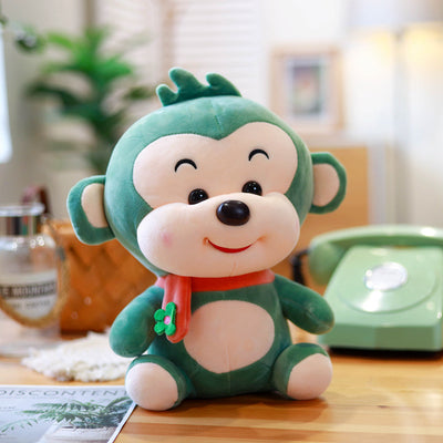Little Monkey Doll Girl On Bed Hug Sleeping Zodiac Doll Child Birthday Gift Cute Cute Plush Toy