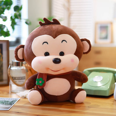 Little Monkey Doll Girl On Bed Hug Sleeping Zodiac Doll Child Birthday Gift Cute Cute Plush Toy