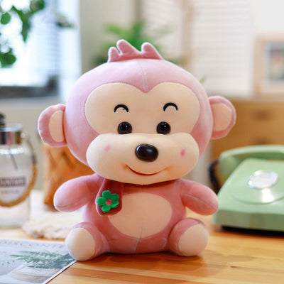 Little Monkey Doll Girl On Bed Hug Sleeping Zodiac Doll Child Birthday Gift Cute Cute Plush Toy