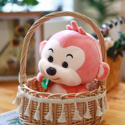Little Monkey Doll Girl On Bed Hug Sleeping Zodiac Doll Child Birthday Gift Cute Cute Plush Toy