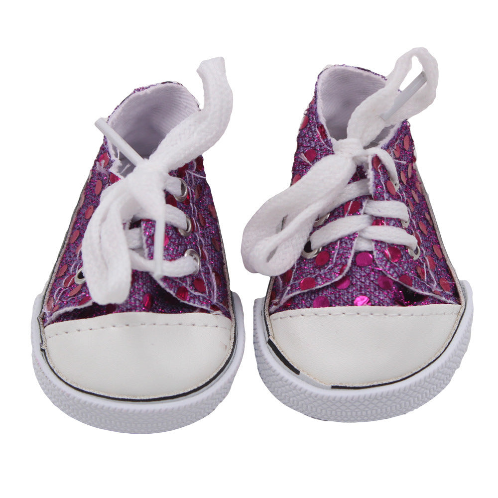 Doll Shoes Cross-border Hot Sale 18-inch American Girl 7cm Canvas Shoes American Gir Shoes