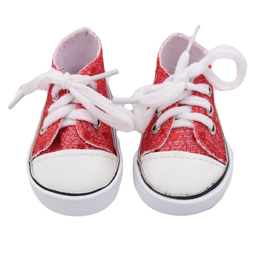 Doll Shoes Cross-border Hot Sale 18-inch American Girl 7cm Canvas Shoes American Gir Shoes