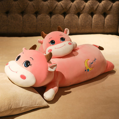 Cute Cow Pillow Baby Long Bed To Comfort Sleeping Cartoon Animal Doll Baby Children