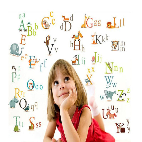 Ay877 Mulla Castle Can Remove 26 English Letters Sticker For Children'S Kindergarten Morning Teaching Wall Stickers