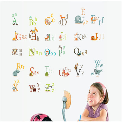 Ay877 Mulla Castle Can Remove 26 English Letters Sticker For Children'S Kindergarten Morning Teaching Wall Stickers