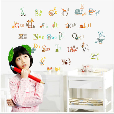 Ay877 Mulla Castle Can Remove 26 English Letters Sticker For Children'S Kindergarten Morning Teaching Wall Stickers