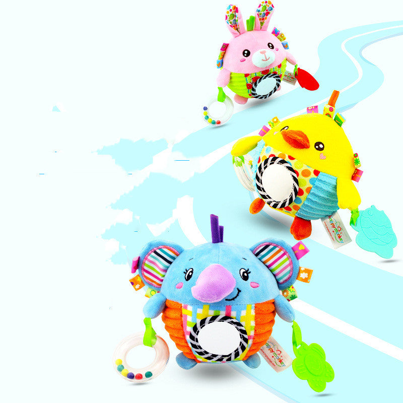 Baby Teether Hand Catching Ball Animal Soothing Toy