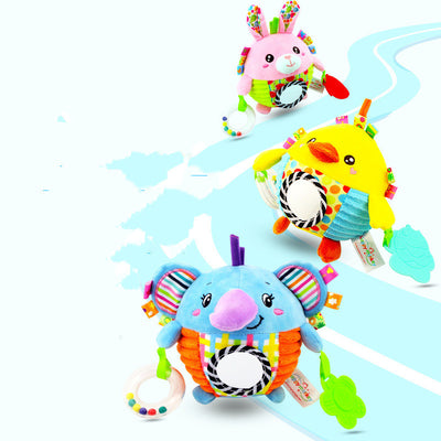Baby Teether Hand Catching Ball Animal Soothing Toy