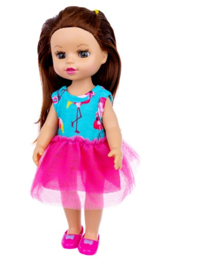 Brown Hair Girl Simulation Glue Doll Set