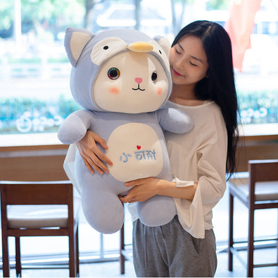 Soft cartoon standing cat doll