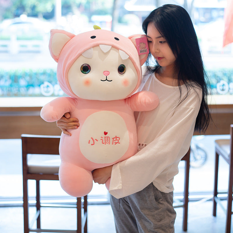 Soft cartoon standing cat doll