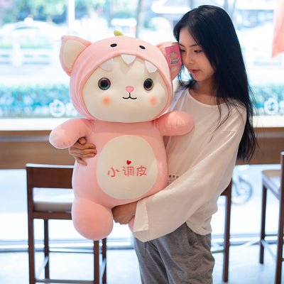 Soft cartoon standing cat doll