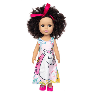 Brown Hair Girl Simulation Glue Doll Set
