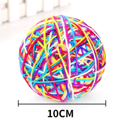(Random color) The New Cat Toy With a 9 Cm Diameter Wool Ball is Scratch-Proof