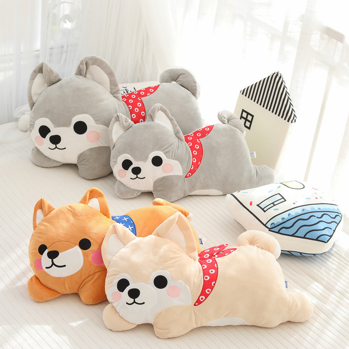 Cute printed Shiba Inu cushion pillow