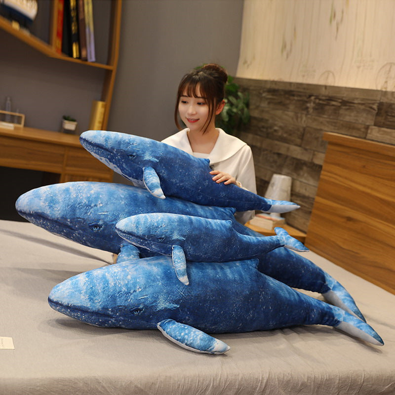 Summer blue whale plush doll