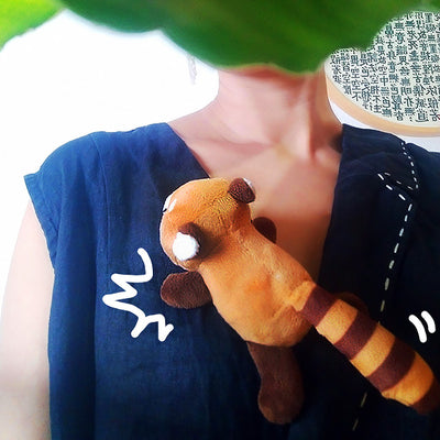 Red Panda Doll Brooch Plush Animal Multi-function Pin