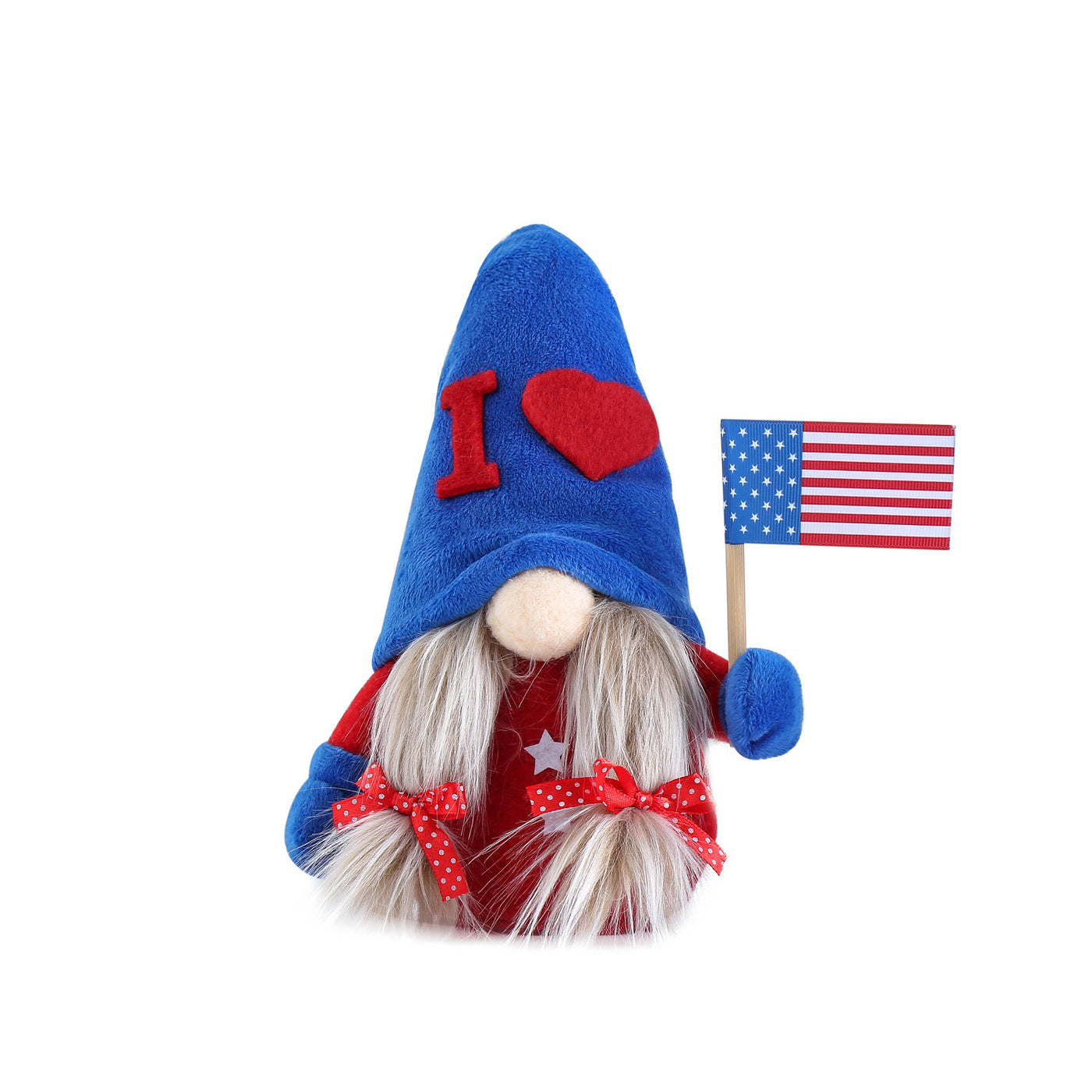 Plush Doll With No Face And Flag