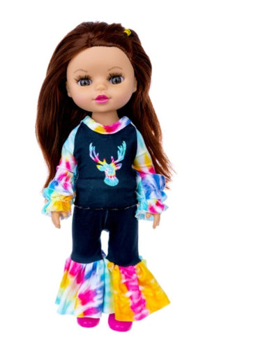 Brown Hair Girl Simulation Glue Doll Set