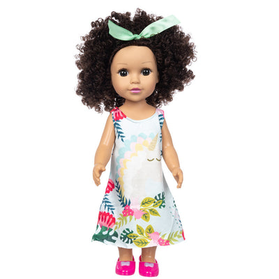 Brown Hair Girl Simulation Glue Doll Set