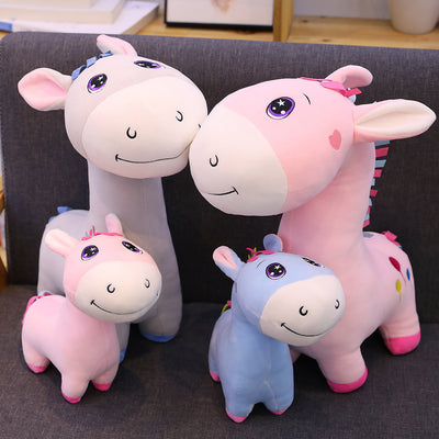 Colorful donkey plush toy ragdoll doll