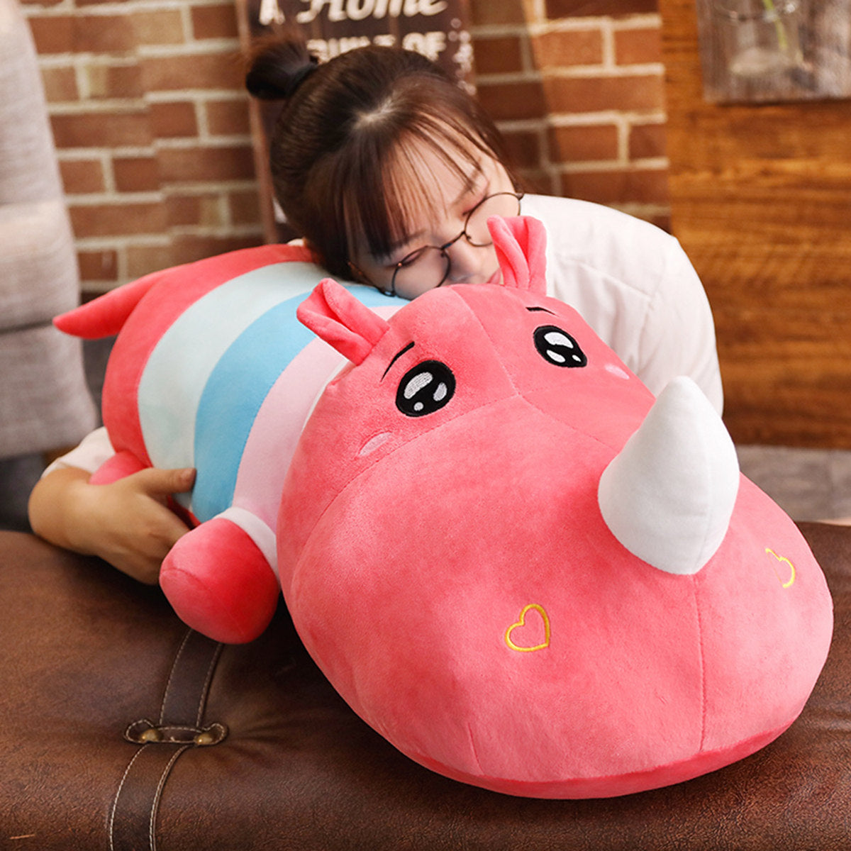 Cartoon  rhino plush doll