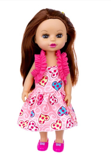 Brown Hair Girl Simulation Glue Doll Set