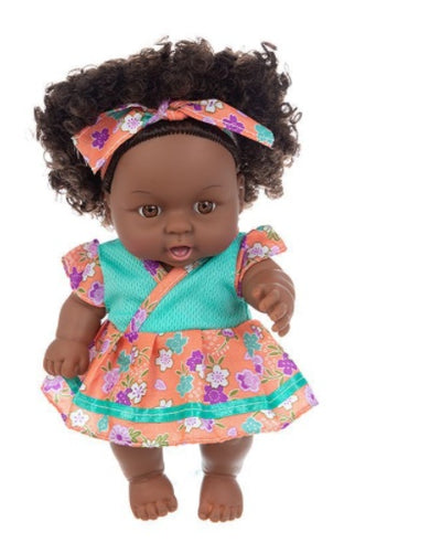 Brown Hair Girl Simulation Glue Doll Set