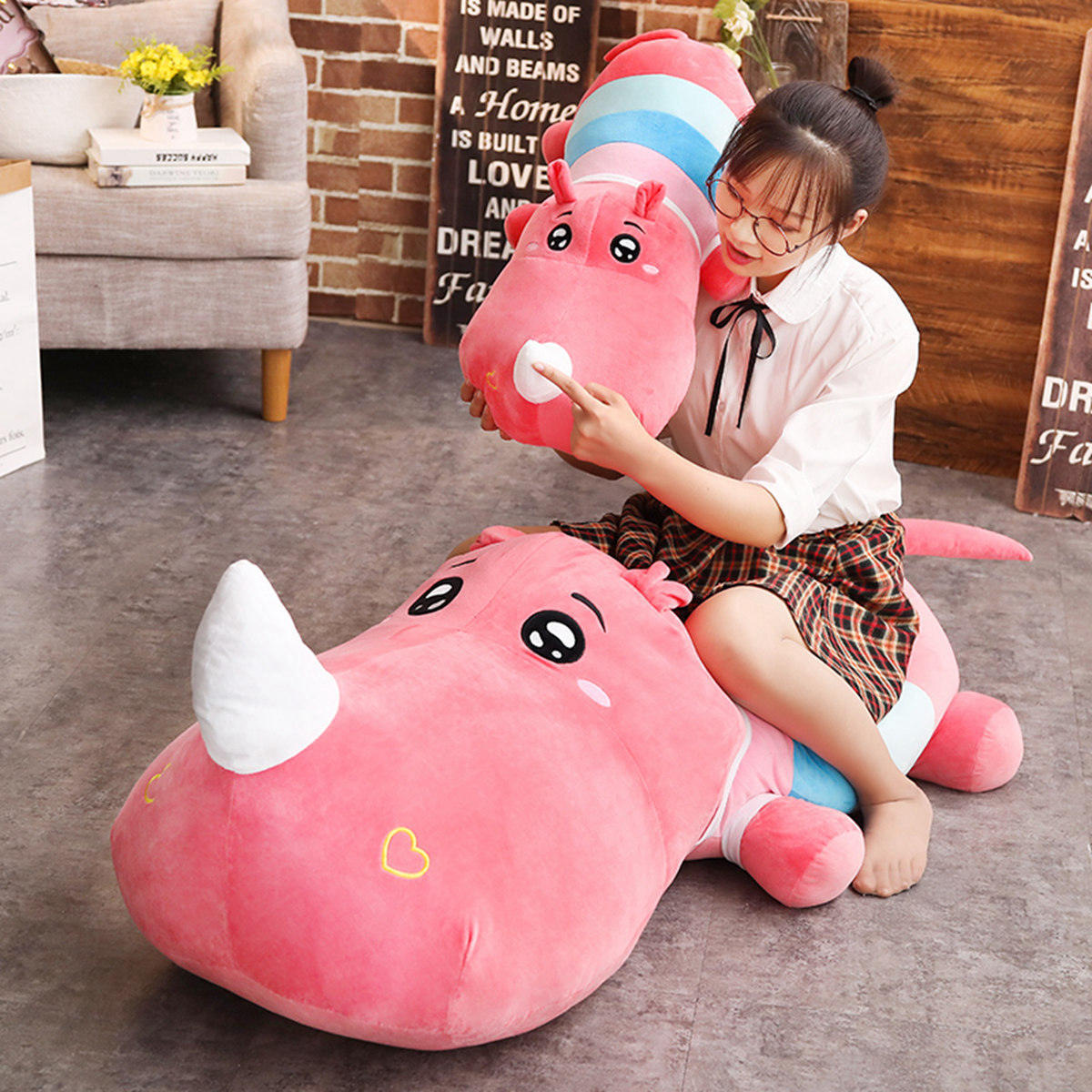 Cartoon  rhino plush doll