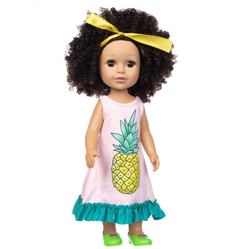 Brown Hair Girl Simulation Glue Doll Set