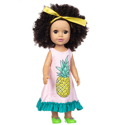 Brown Hair Girl Simulation Glue Doll Set