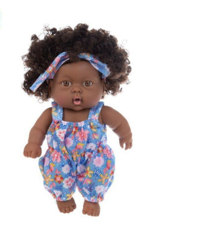 Brown Hair Girl Simulation Glue Doll Set