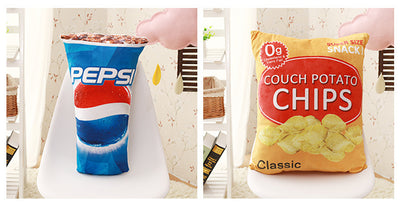 Cute Creative Snack Pillow French Fries Cola Popcorn Removable And Washable Plush Cushion Sofa Cushion Simulation