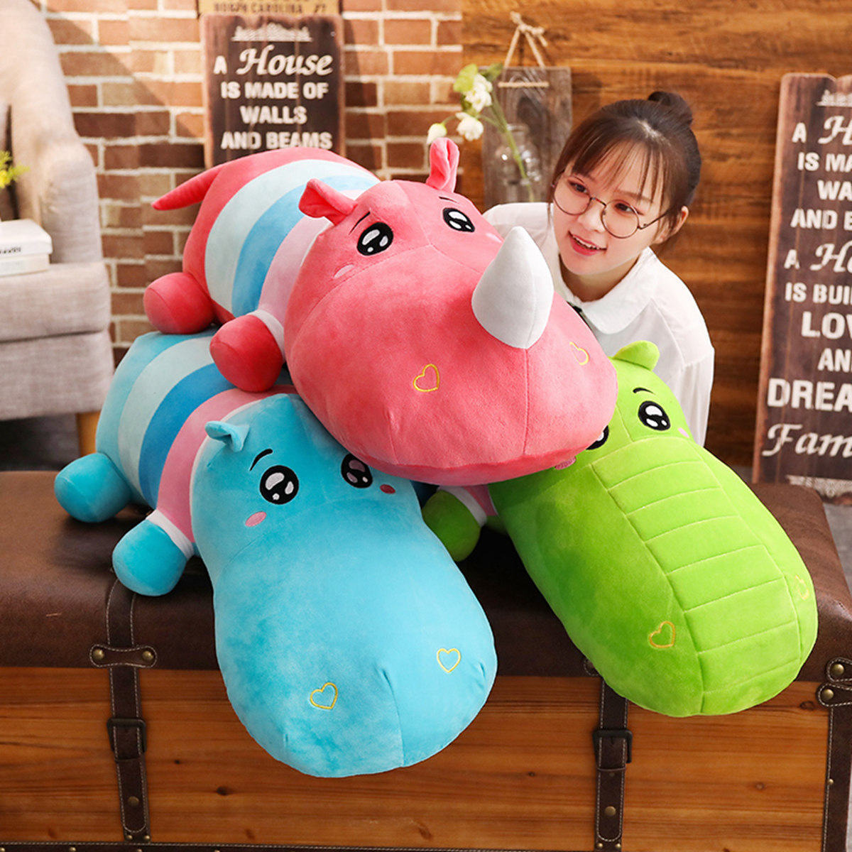 Cartoon  rhino plush doll