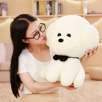 Cute Wang Xiaobai doll bow tie dog plush toy