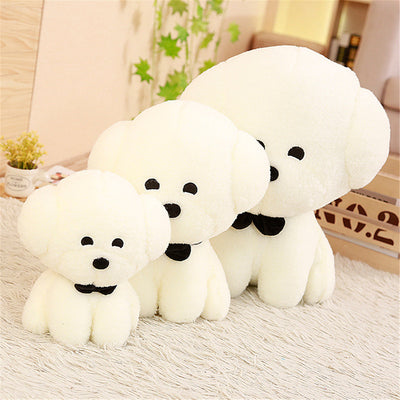 Cute Wang Xiaobai doll bow tie dog plush toy