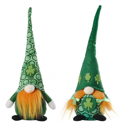 Little Doll Standing Green Leaf Gnome Ornament