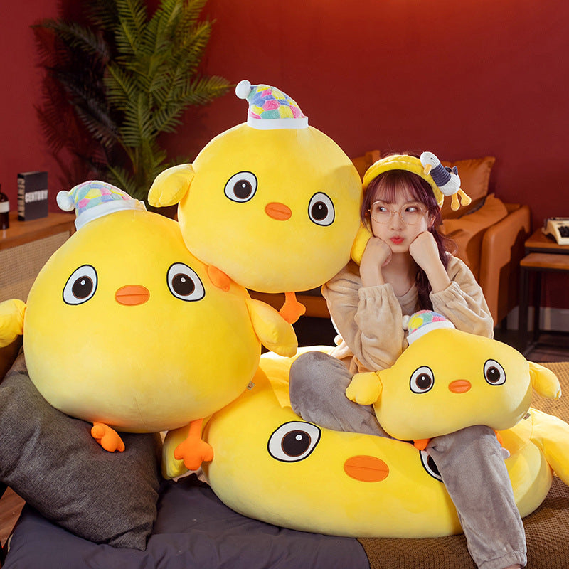 Soft Little Yellow Chicken Doll Sleeping Chicken Doll Plush Toy Accompany Sleeping Pillow Cartoon Children's Gift