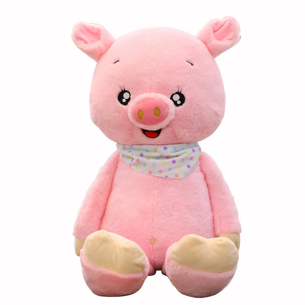 Solid Color Cute Cartoon Scarf Pig Doll Plush